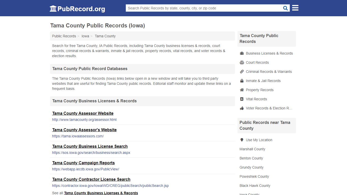 Free Tama County Public Records (Iowa Public Records) - PubRecord.org