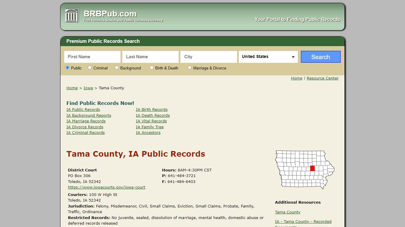 Tama County Public Records | Search Iowa Government Databases